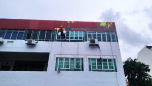 Waterproofing treatment works on external wall