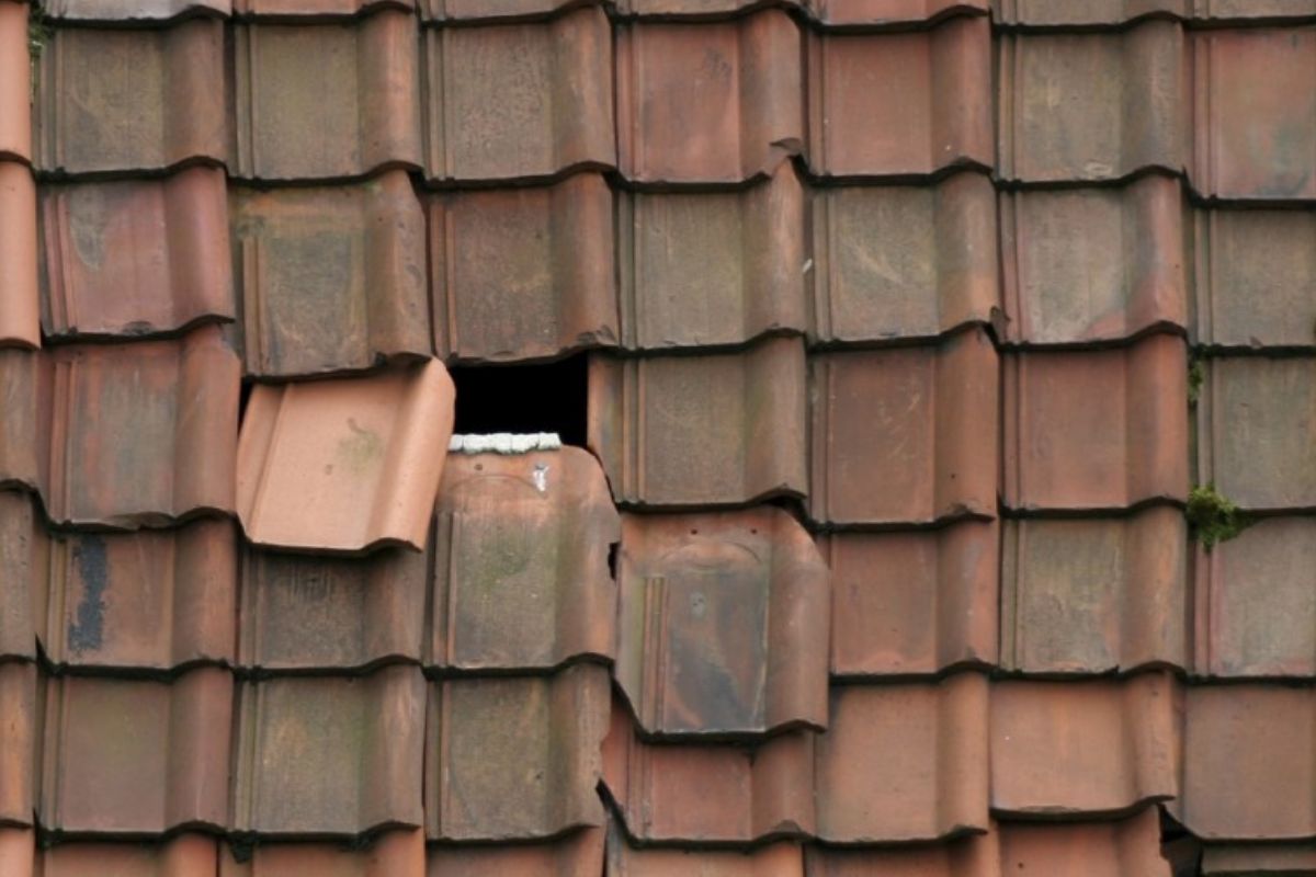 Slipped or dislodged roof tiles